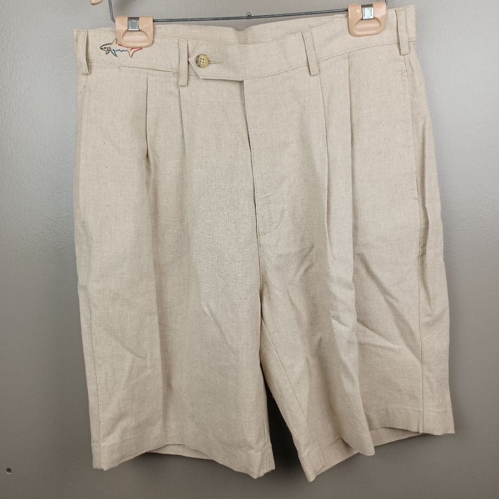 Greg Norman collection linen blend shorts
